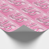 Sweet 16 Word Art | 16e verjaardag Cadeaupapier (Hoek)