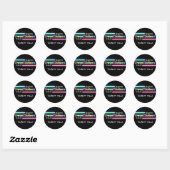 SWEET 16 Zestien Neon Glow Zwarte Feeststicker Ronde Sticker (Vel)