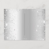 Sweet 16 zilverjurk glitter glamoureus-uitnodiging briefkaart (Achterkant)