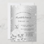 Sweet 16 zilverjurk luxe kaart (Voorkant)