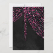 Sweet 16 Zwart Heet Roze Glitter Verjaardag Kaart (Achterkant)