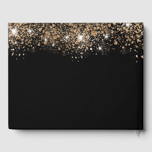 Sweet 16 zwarte goudzingstofnaam gastenboek (Achterkant)