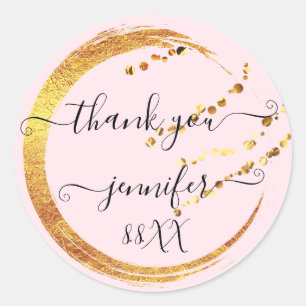 Sweet 16e Bedankt Bewaar De Datum Roze Pastel Ronde Sticker