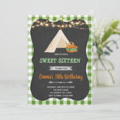 Sweet 16e picknick party kaart (Staand voorkant)