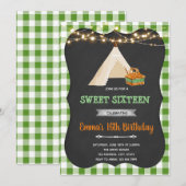 Sweet 16e picknick party kaart (Voorkant / Achterkant)