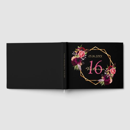 Sweet 16e verjaardag, gebarentaal geometrisch gastenboek (Volledig)