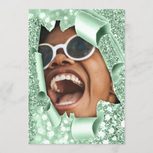 Sweet 16th Afstuderen Vrijgezellenfeest 3D Mint Gl Kaart