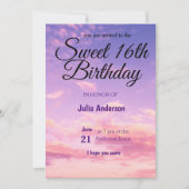 Sweet 16th Birthday Card Invitation (Devant)
