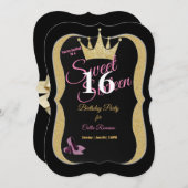 Sweet 16th Birthday Party Pink Stiletto's Kaart (Voorkant / Achterkant)
