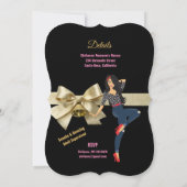 Sweet 16th Birthday Party Pink Stiletto's Kaart (Achterkant)