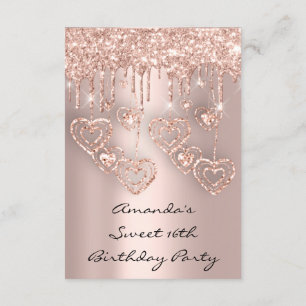 Sweet 16th Birthday Party Roos Drips Hearts Spark Kaart