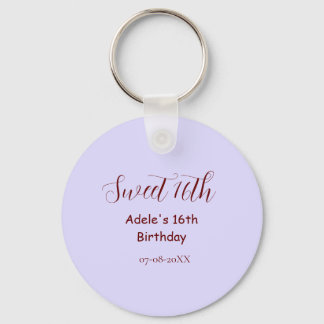 Sweet 16th birthday purple pastel mauve retro name sleutelhanger