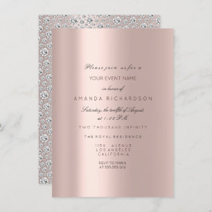 Sweet 16th Bridal Roos Pastel Roze Diamond Kaart