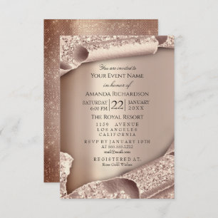 Sweet 16th Bridal Wedding 3D Roos Gold Kaart