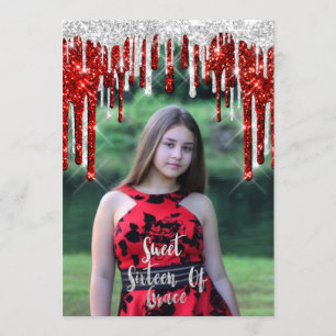 Sweet 16th Elisabeth Birthday Drips Foto Kaart