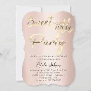 Sweet 16th Instant Download Roos Gold Kaart