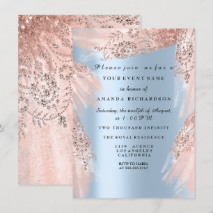 Sweet 16th Vrijgezellenfeest Blue Royal Roos Dress Kaart