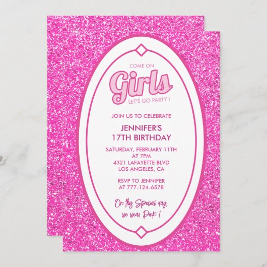 Sweet 17 anniversaire invitation simple parties sc (Devant / Derrière)