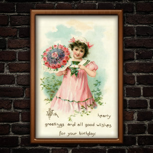Sweet  1907 Verjaardag Boeket Wishes Poster