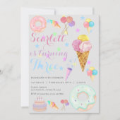 Sweet 3ème anniversaire Invitation (Devant)