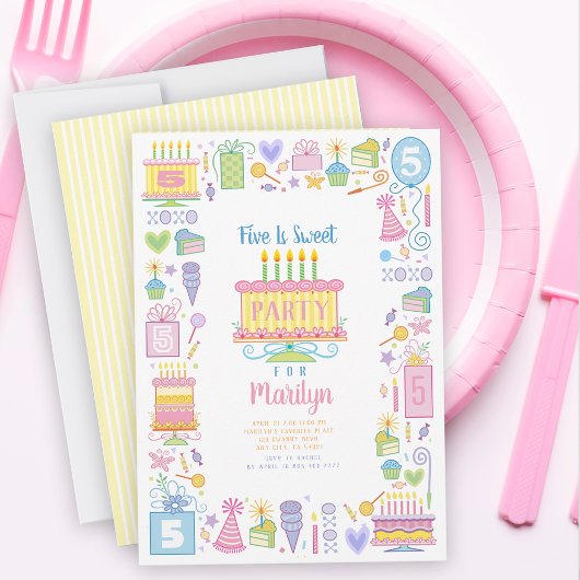 Sweet 5e anniversaire Invitation