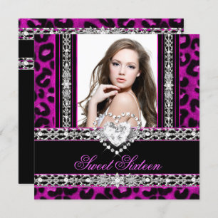 Sweet 61 16-partijenroze luipaard Diamond Kaart