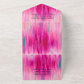 Sweet 61 Waterverf Meisje Roze All In One Uitnodiging (Buitenkant)