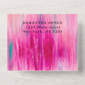 Sweet 61 Waterverf Meisje Roze All In One Uitnodiging (Achterkant)