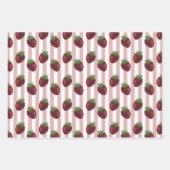 Sweet aardbei Gingham Love Wrapping Paper Sheet (Voorkant)