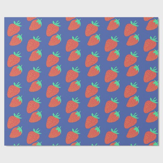 Sweet aardbeien Fruity Fun Pattern Red Cadeaupapier (Vlak)
