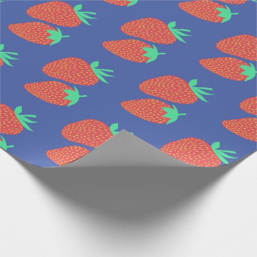 Sweet aardbeien Fruity Fun Pattern Red Cadeaupapier (Hoek)