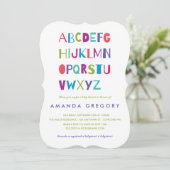 Sweet ABC Modern Baby shower Invitation (Debout devant)