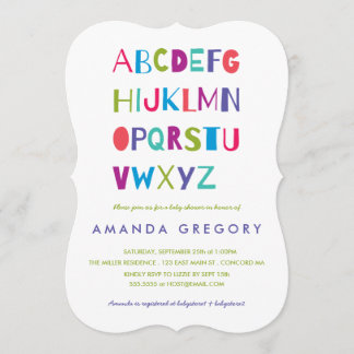 Sweet ABC Modern Baby shower Invitation