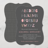 Sweet ABC Modern Baby shower Invitation (Devant / Derrière)