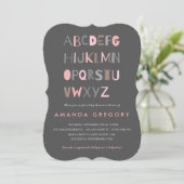 Sweet ABC Modern Baby shower Invitation (Debout devant)