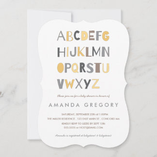 Sweet ABC Modern Baby shower Invitation