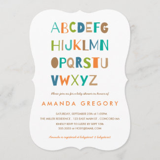 Sweet ABC Modern Baby shower Invitation