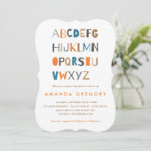 Sweet ABC Modern Baby shower Invitation (Debout devant)