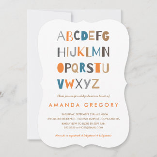 Sweet ABC Modern Baby shower Invitation