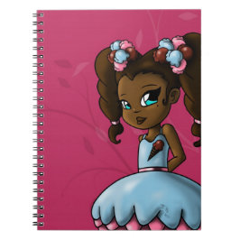 Sweet African American Girl en Ice Cream Notitieboek