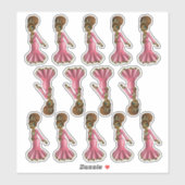 Sweet African American Princess Sticker (Vel)