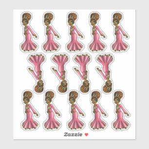 Sweet African American Princess Sticker