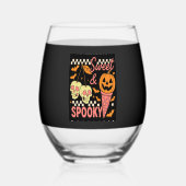 Sweet and Spooky Cute Halloween Wijnglas Zonder Voet (Voorkant)