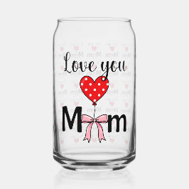 Sweet and stylish “Love You Mom” Blikvorm Glas
