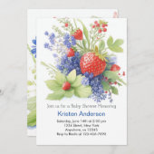 Sweet and Whimsical Strawberry Boy Baby shower Kaart (Voorkant / Achterkant)