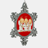 Sweet Angels Kerstliedjes Tin Sneeuwvlok Ornament (Links)