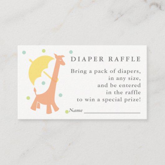 Sweet Animal Baby Diaper Raffle Ticket Informatiekaartje (Voorkant)