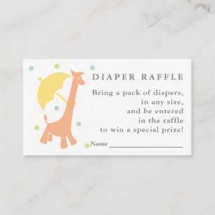 Sweet Animal Baby Diaper Raffle Ticket Informatiekaartje