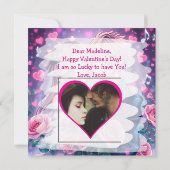 Sweet Anime Gepersonaliseerde Foto Valentijnsdag Kaart (Achterkant)