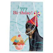 Sweet Anniversaire Doberman sac cadeau moyen (Dos)